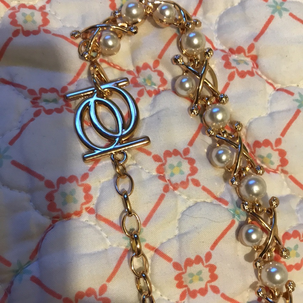 Bebe pearl and gold chain belt - Picture 7 of 9